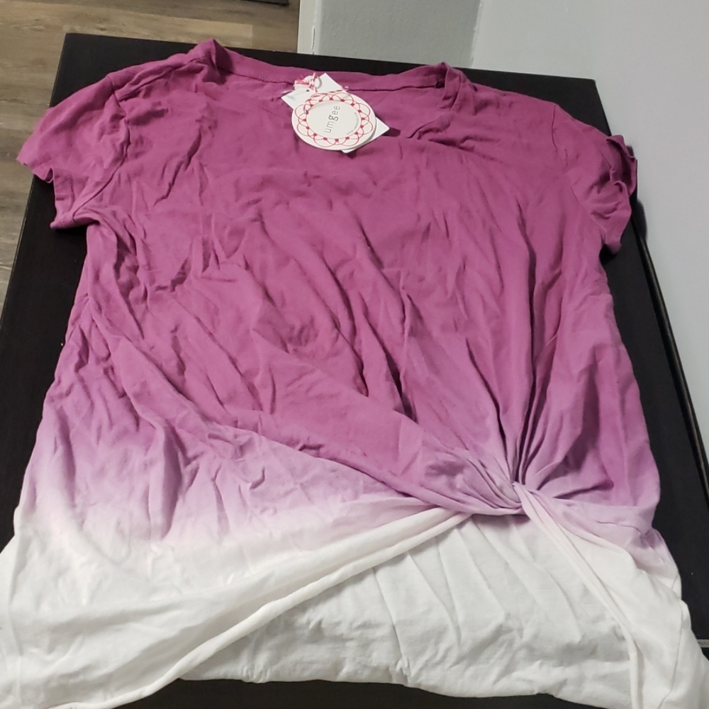 Hi Low front knot tye dye tshirt